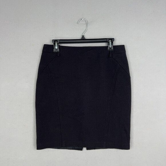 J McLaughlin Skirt Womens 10 Black Pencil Textured Minimal Career Capsule Work - Picture 1 of 14